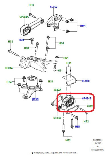 AISLADOR - SUPENSION MOTOR INFERIOR DISCOVERY SPORT 15-