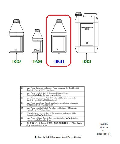 6LTS LUBRICANTE HIPIDE UNIDAD DE TRANSFER LAND ROVER LR2 06-14