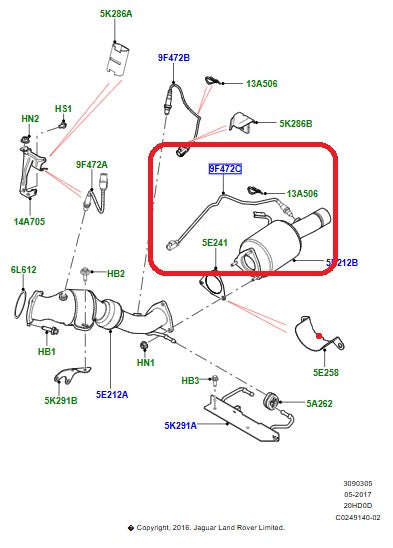 SENSOR DE OXIGENO TRASERO DISCOVERY SPORT 15-