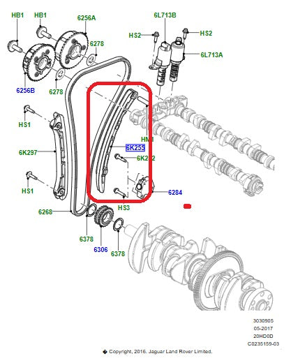 PALANCA TENSORA 6K255 DISCOVERY SPORT 15-