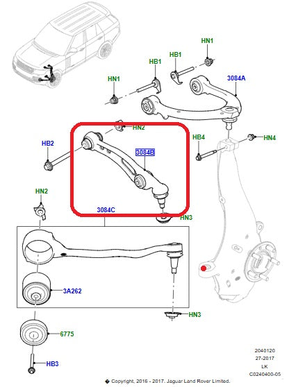 BRAZO DE SUSPENSION DELANTERA LH INF