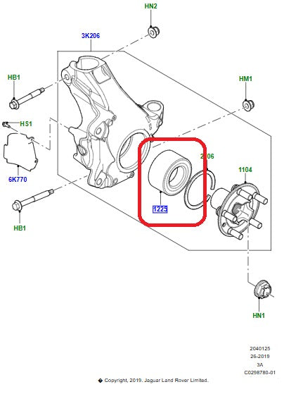 CUBO DE RUEDA CON COJINETE (LH) IZQUIERDO DISCOVERY SPORT 15-